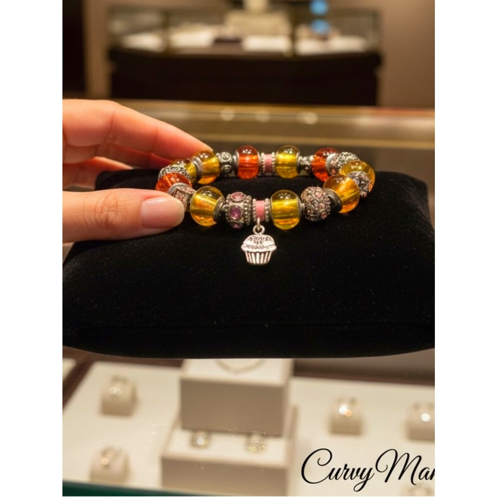 European Style Glass Multicolor Beaded Bracelet