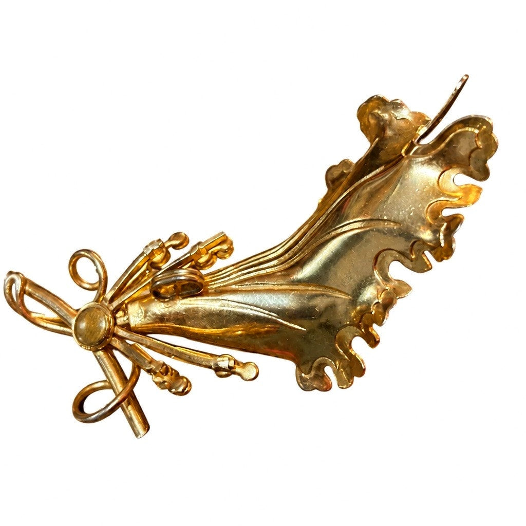 1950's Mid Century "Carl Art " 12k GOLD FILLED  Cornucopia Necklace Pendant signed CA