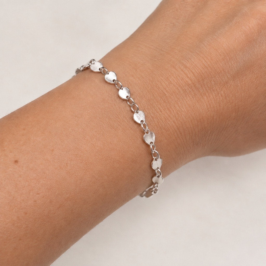 Vintage Heart Link Bracelet