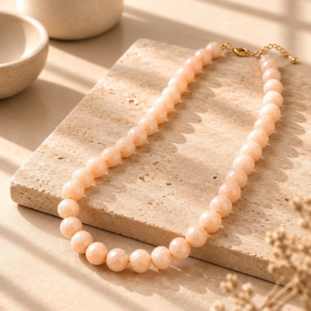 Tuscan Sun Faceted Peach Agate-Style 3 Piece Set
