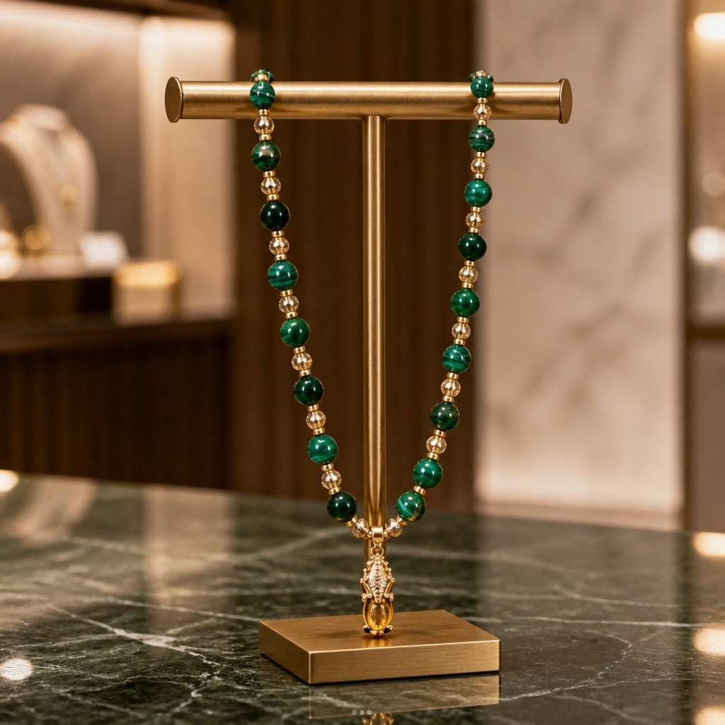 The "Verdant Current" Malachite Choker