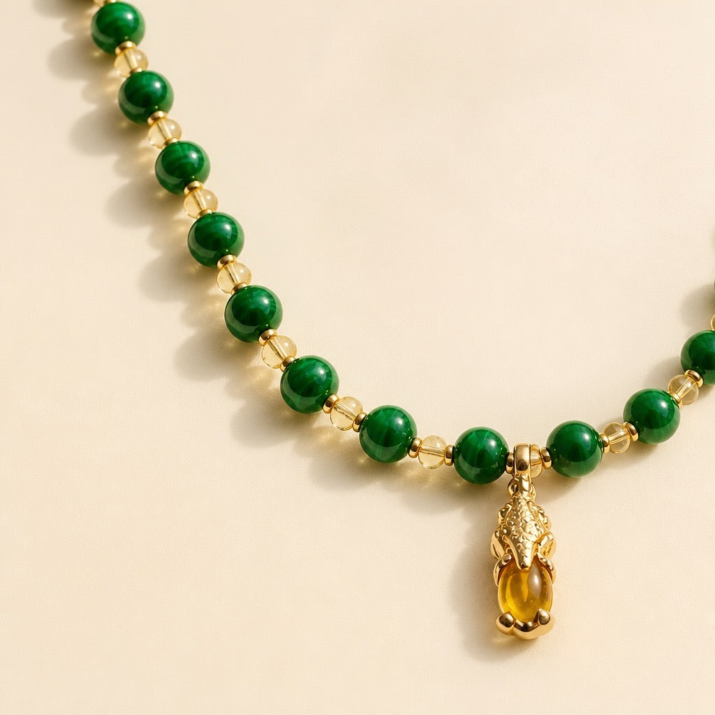The "Verdant Current" Malachite Choker