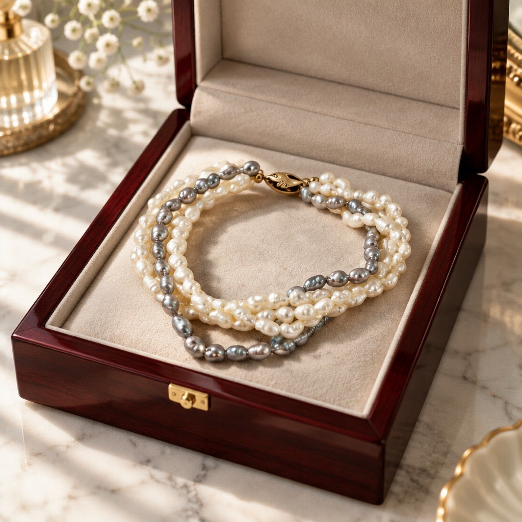 1950 s Mid Century Freshwater Pearl Multi-Strand Bracelet