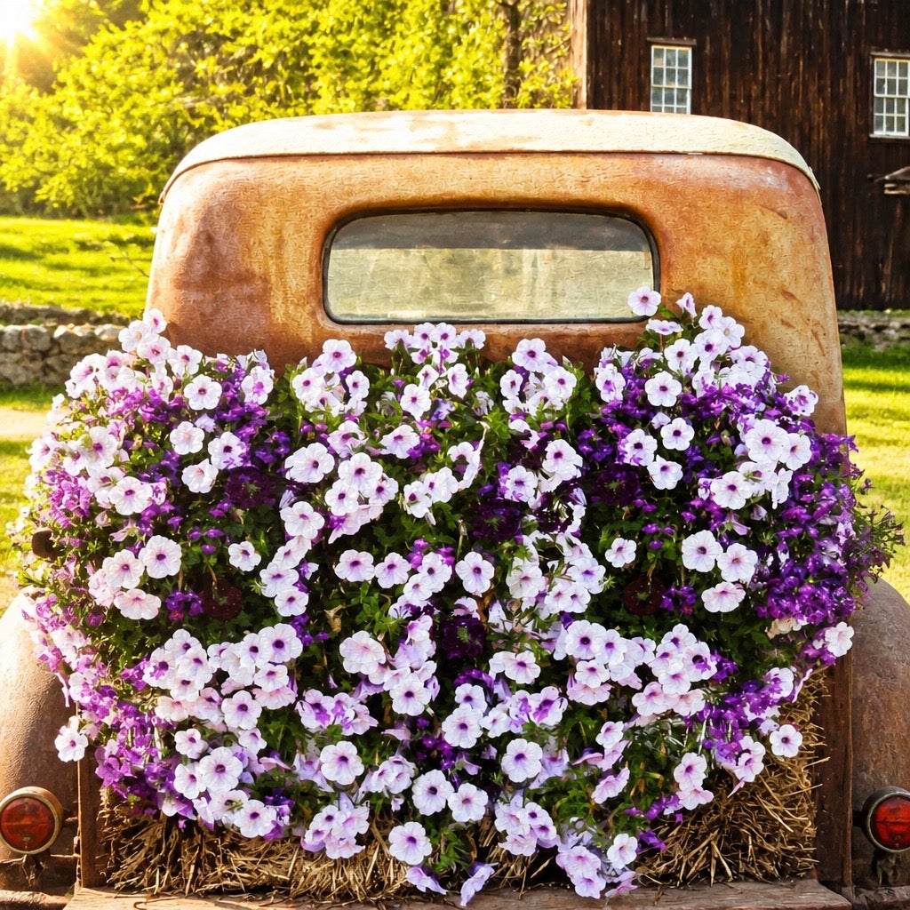 Lori Deiter "Petunia Truck" Framed Farmhouse Wall Art 27x19 Made in USA