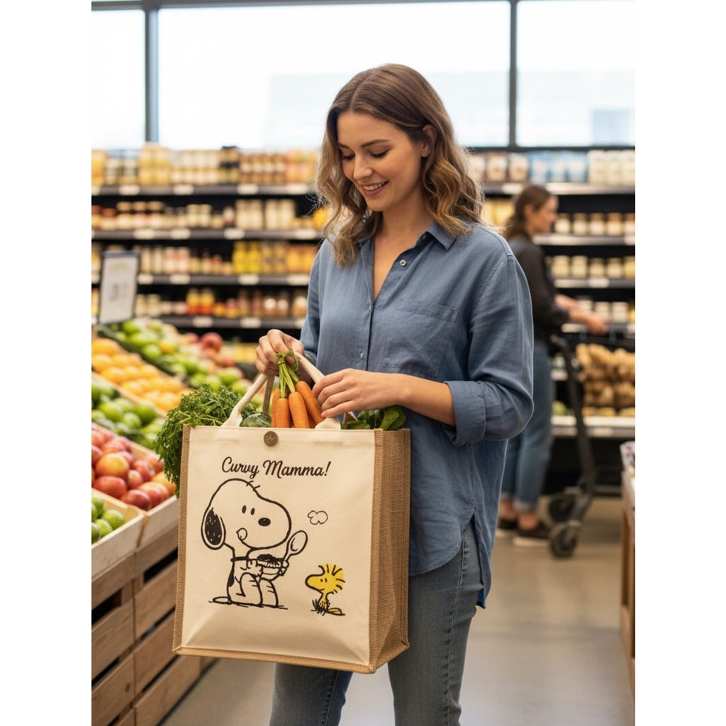 Canvas Snoopy & Woodstock Tote Bag - Cream excellent quality