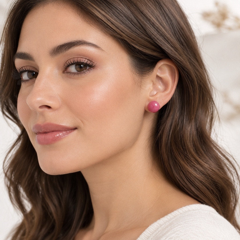 Pink Stud Earrings