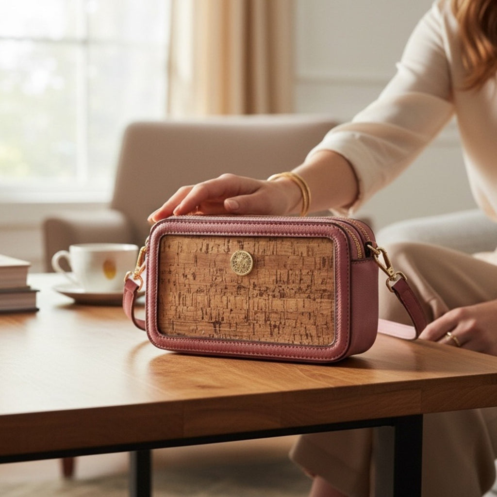 Anne Klein Pink Cork Crossbody Bag