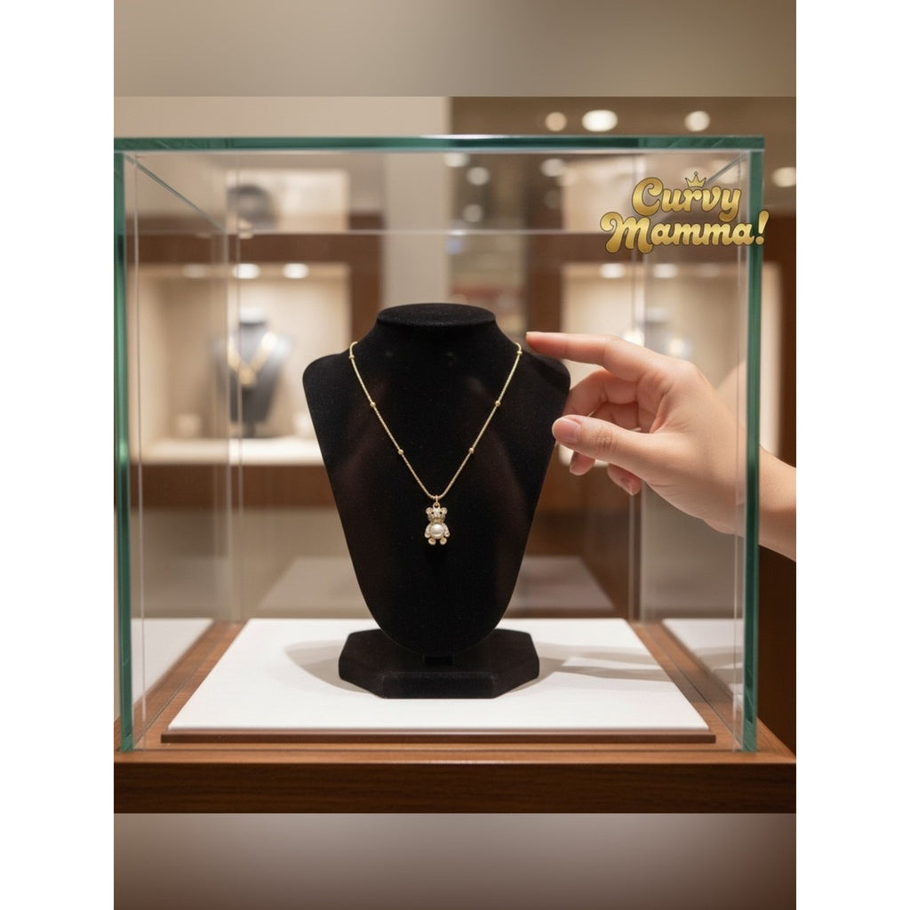 18 k Italian Gold Filled Teddy Bear Pendant Necklace