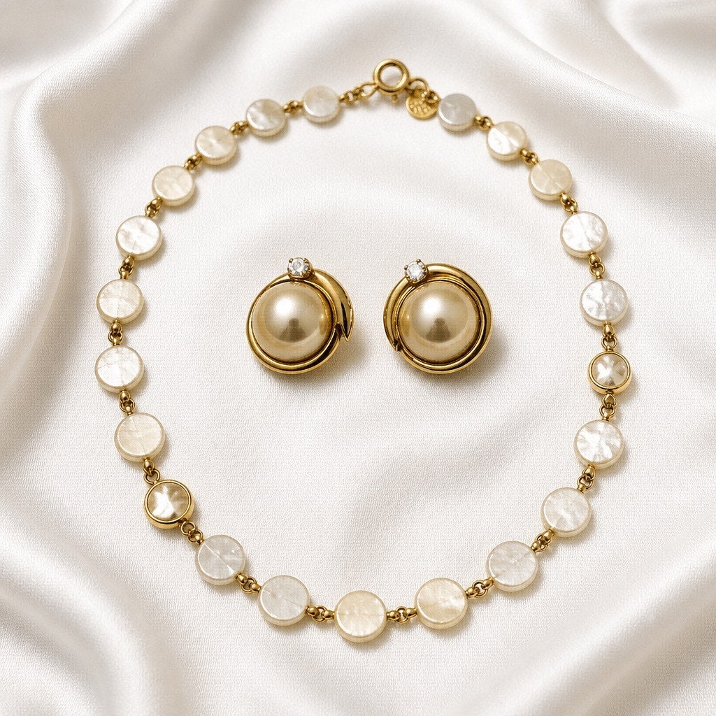Brigitte Vintage Lucite Pearl Collection — Authentic Signed Emmons 1960s Trio