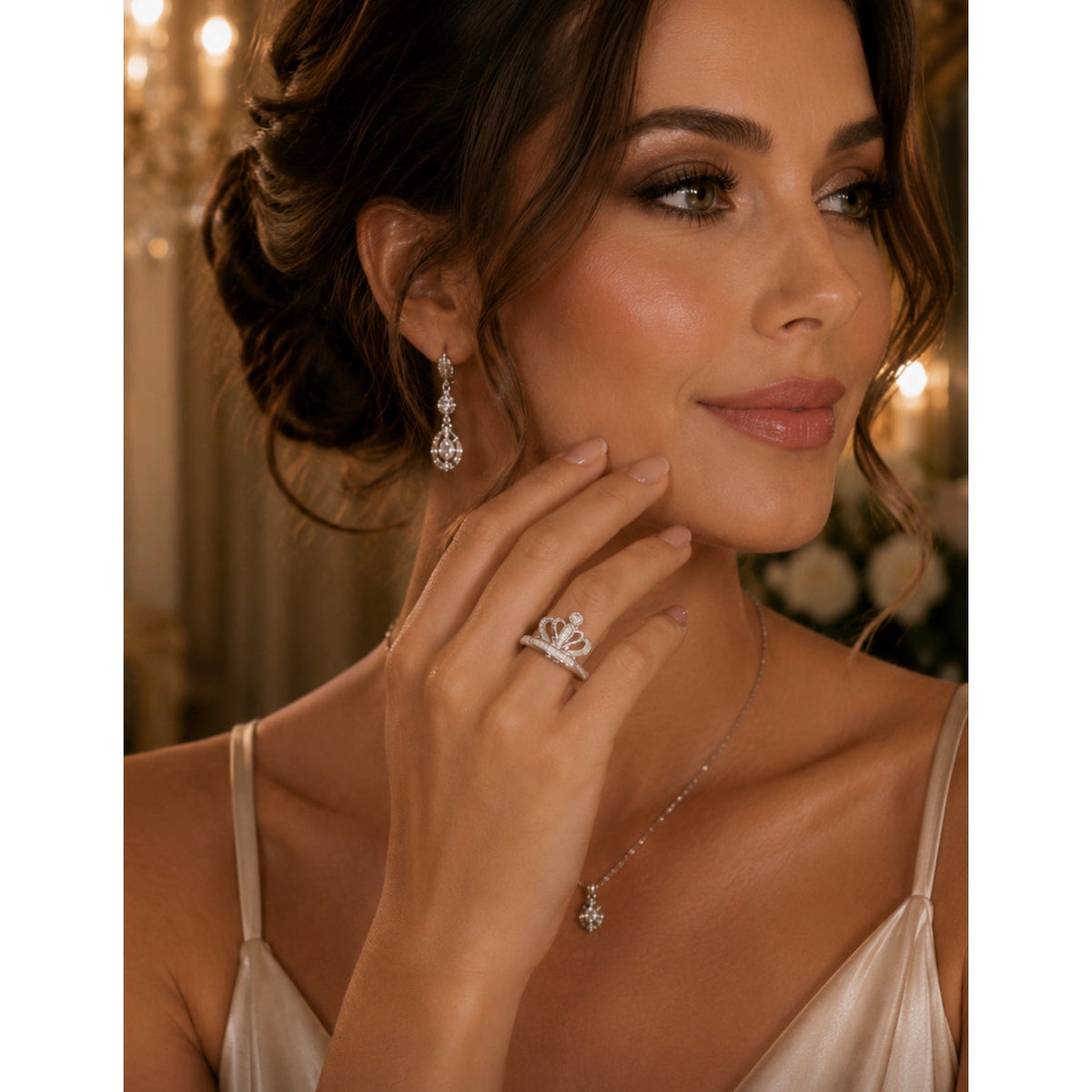 Princess Crown Sterling Silver Ring | Elegant Tiara-Inspired Fashion Ring