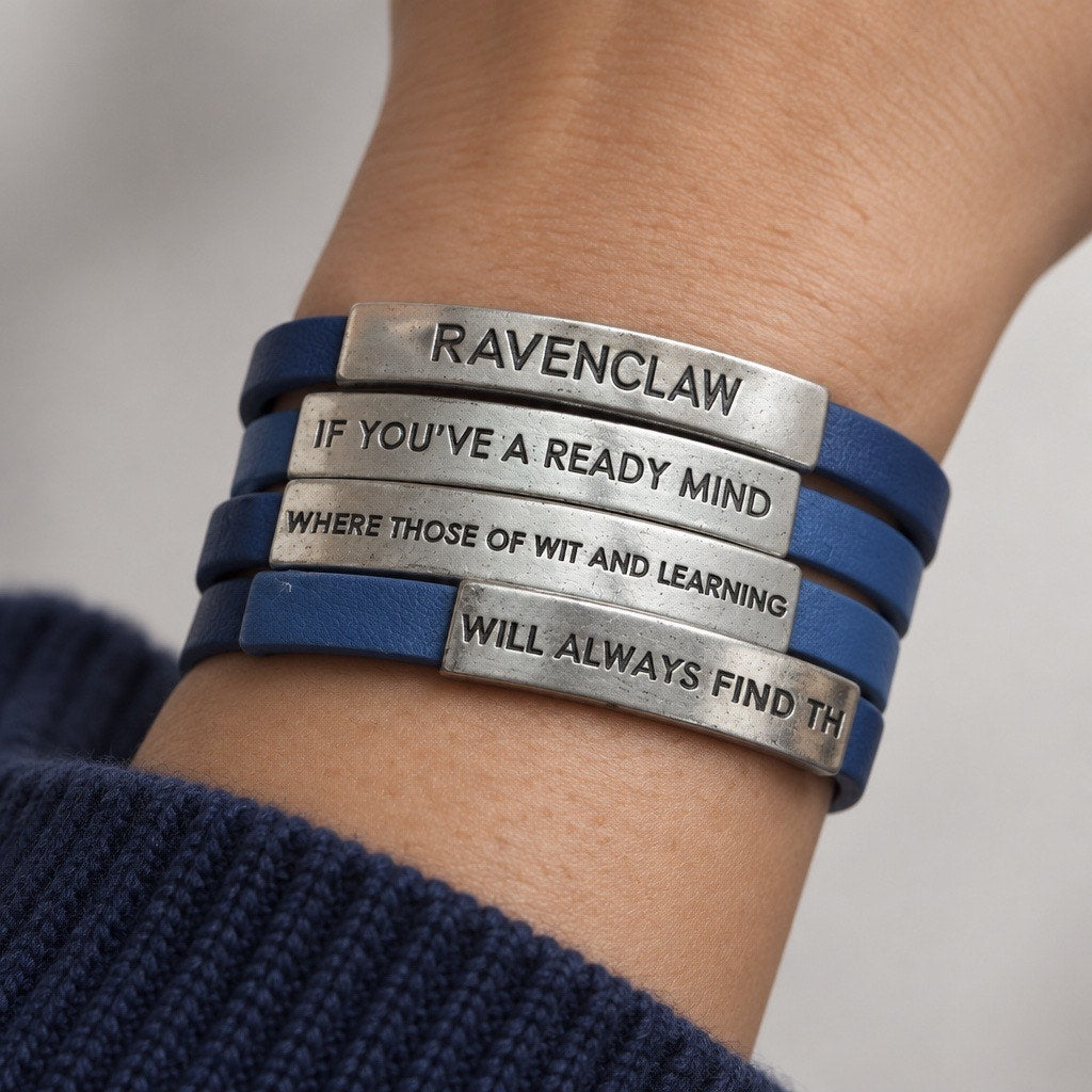 Vintage Blue Leather Wrap Bracelet - Bracelet