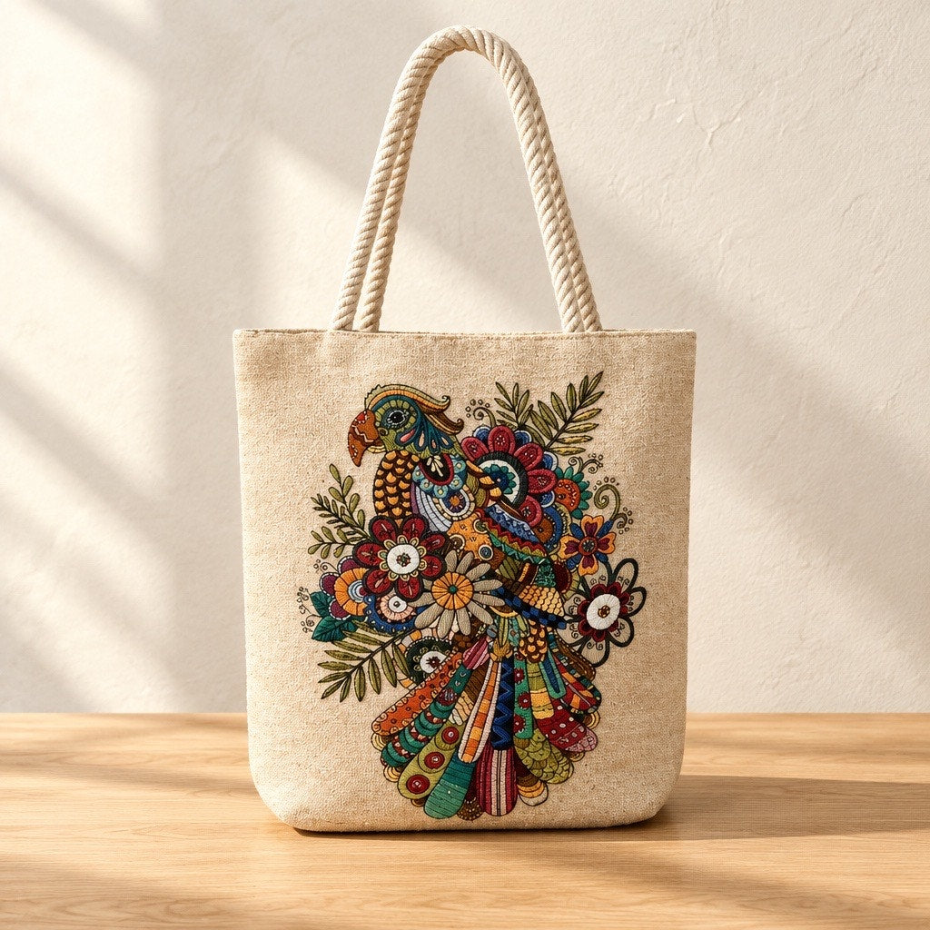 Archival Mediterranean Embroidered Linen Tote | Rare Ephesus Turkey Tote