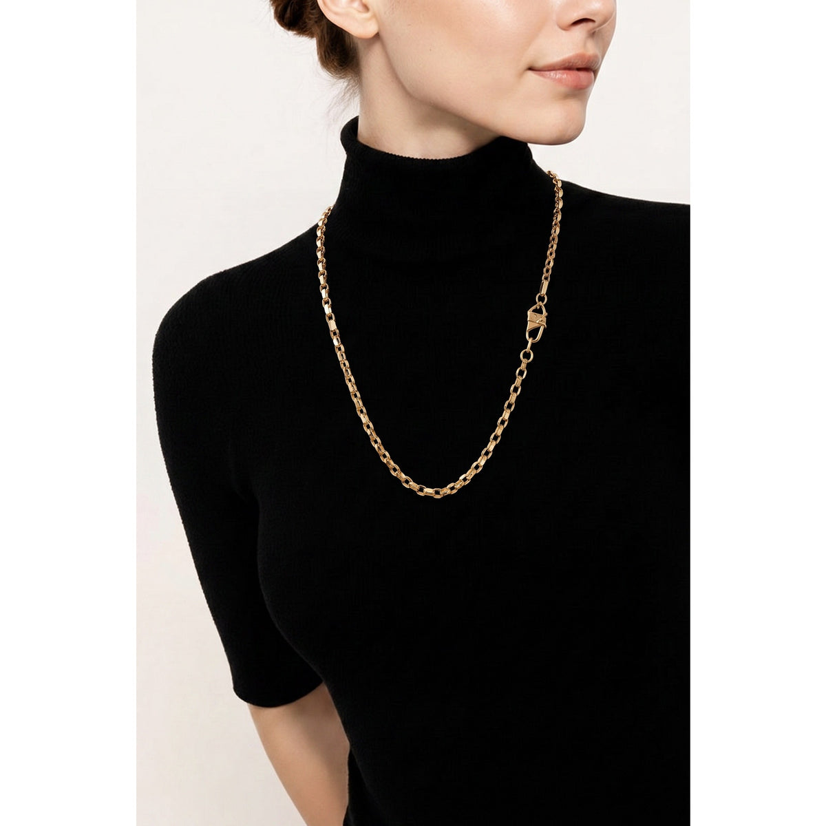 Origami Owl Gold Beaded Station Necklace with Hex Tag Logo
