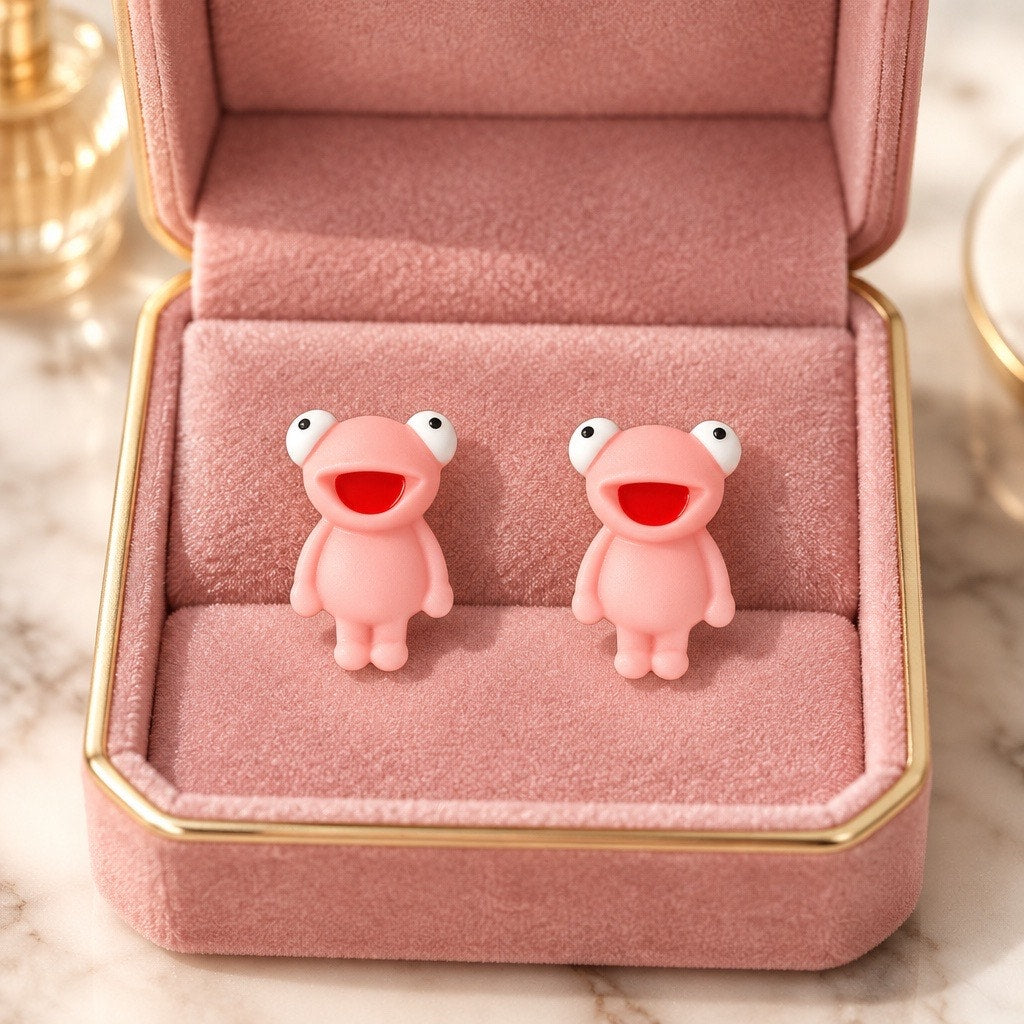 DISNEY Muppets Pink Kermit The Frog Dangle Earrings ✨