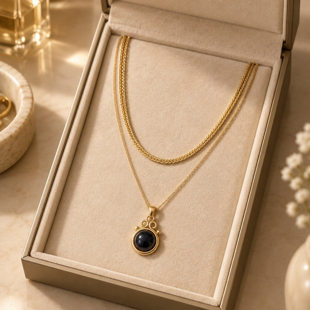 Premier Midnight Scroll Layered Necklace