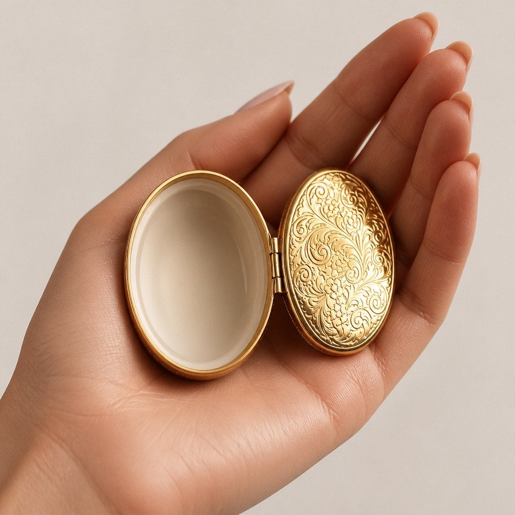 Vintage Italian Porcelain Firenze Ponte Vecchio Gold Hinged Pill Box