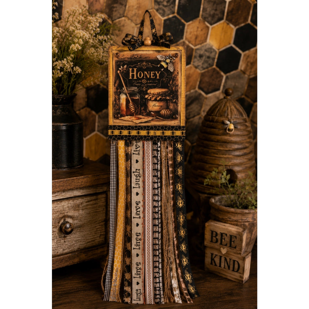 Rustic Honey Bee Farmhouse Wall Hanging | Handmade Kitchen & Entryway Décor