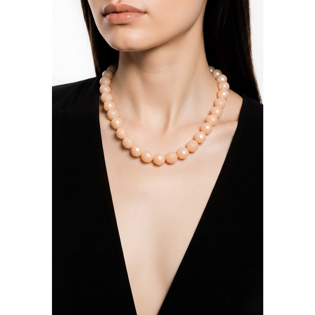 The Georgia Peach Faceted Strand – High-Shine Translucent Pastel Collar Vintage