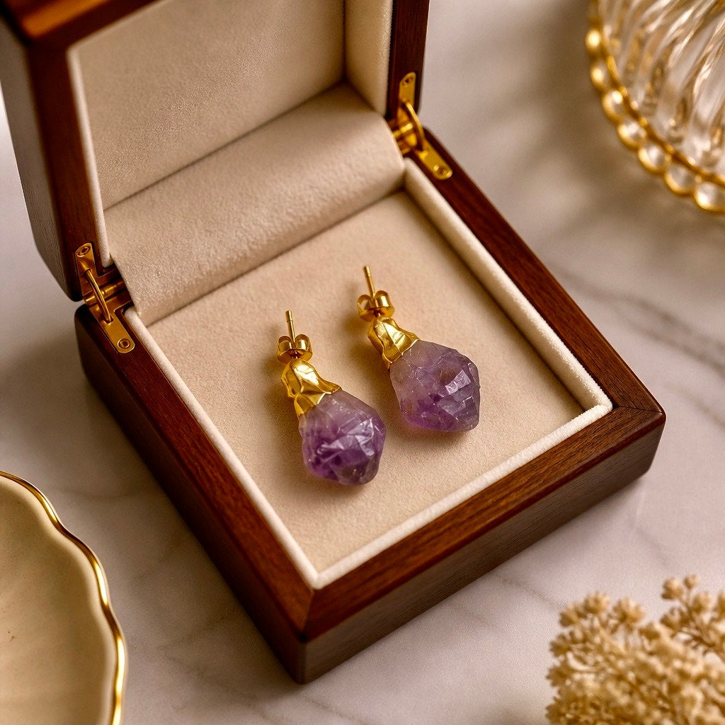 Vintage The Valentina Amethyst Studs