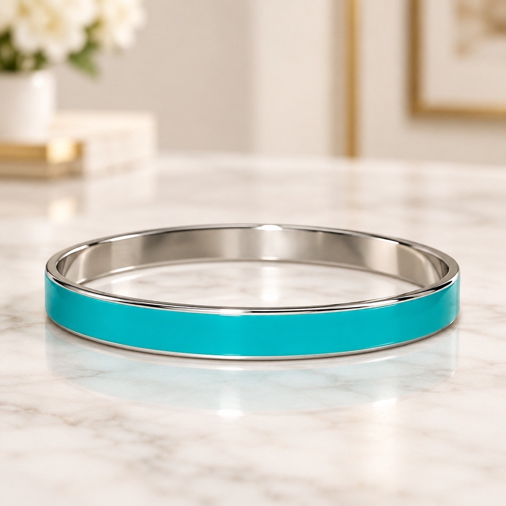 Vintage Turquoise Enamel Bangle Bracelet