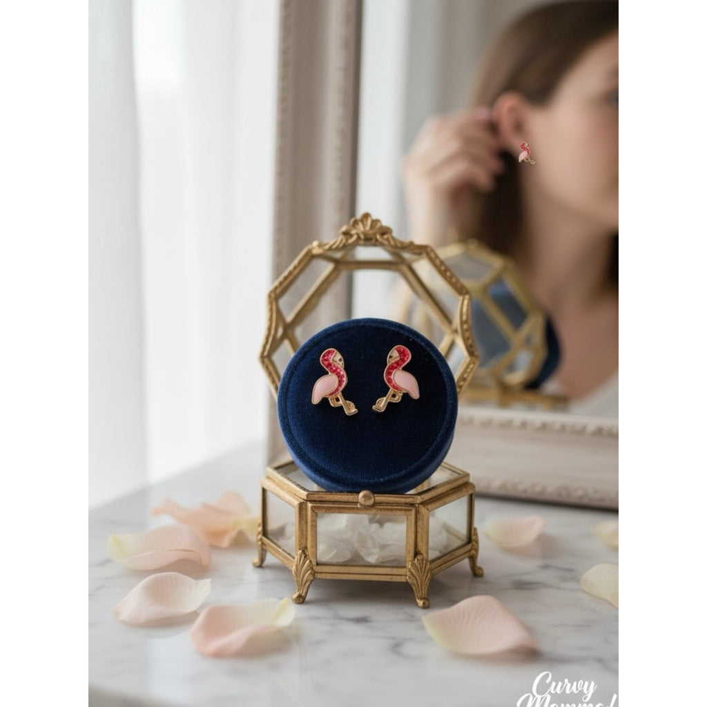 Flamingo Enamel Stud Earrings