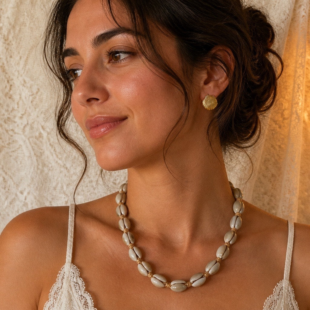 ✨ THE ULTIMATE 1980s RESORT LUXURY: VINTAGE COASTAL COWRIE & HOOP 3-PIECE COLLECTION ✨