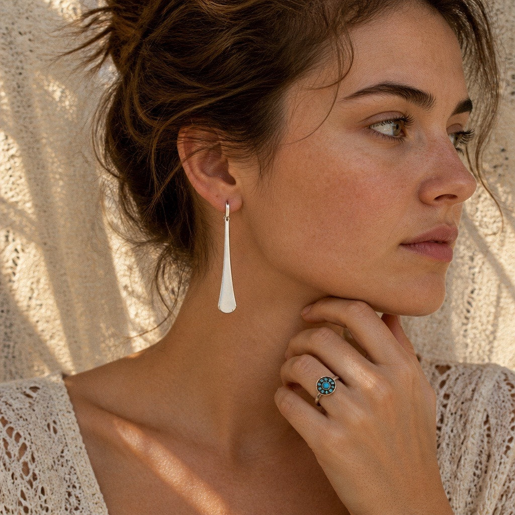🌵✨ RARE VTG Robert Lee Morris RLM SOHO Drop Earrings & Turquoise Boho Set ✨🌵