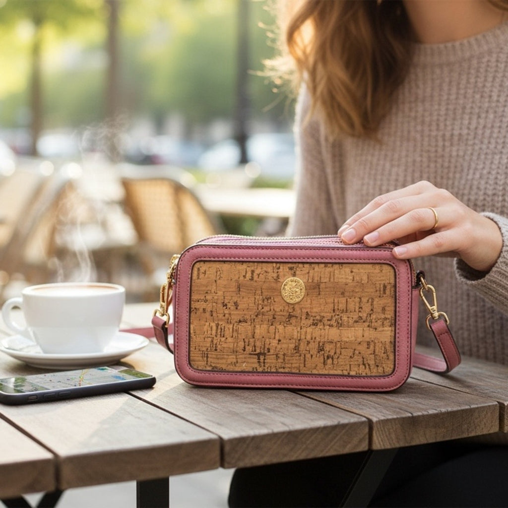 Anne Klein Pink Cork Crossbody Bag