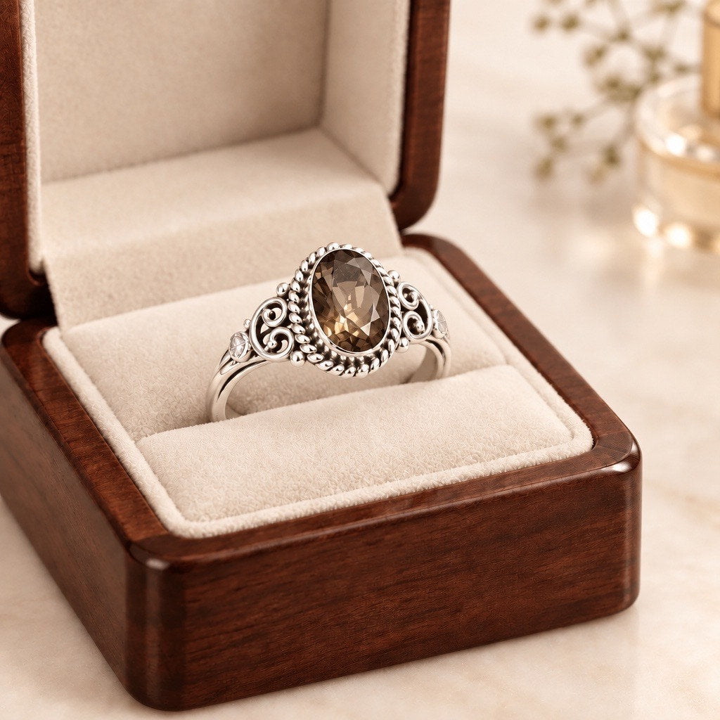 925 Sterling Silver Ornate Oval Filigree Cocktail Ring-Alexandrite