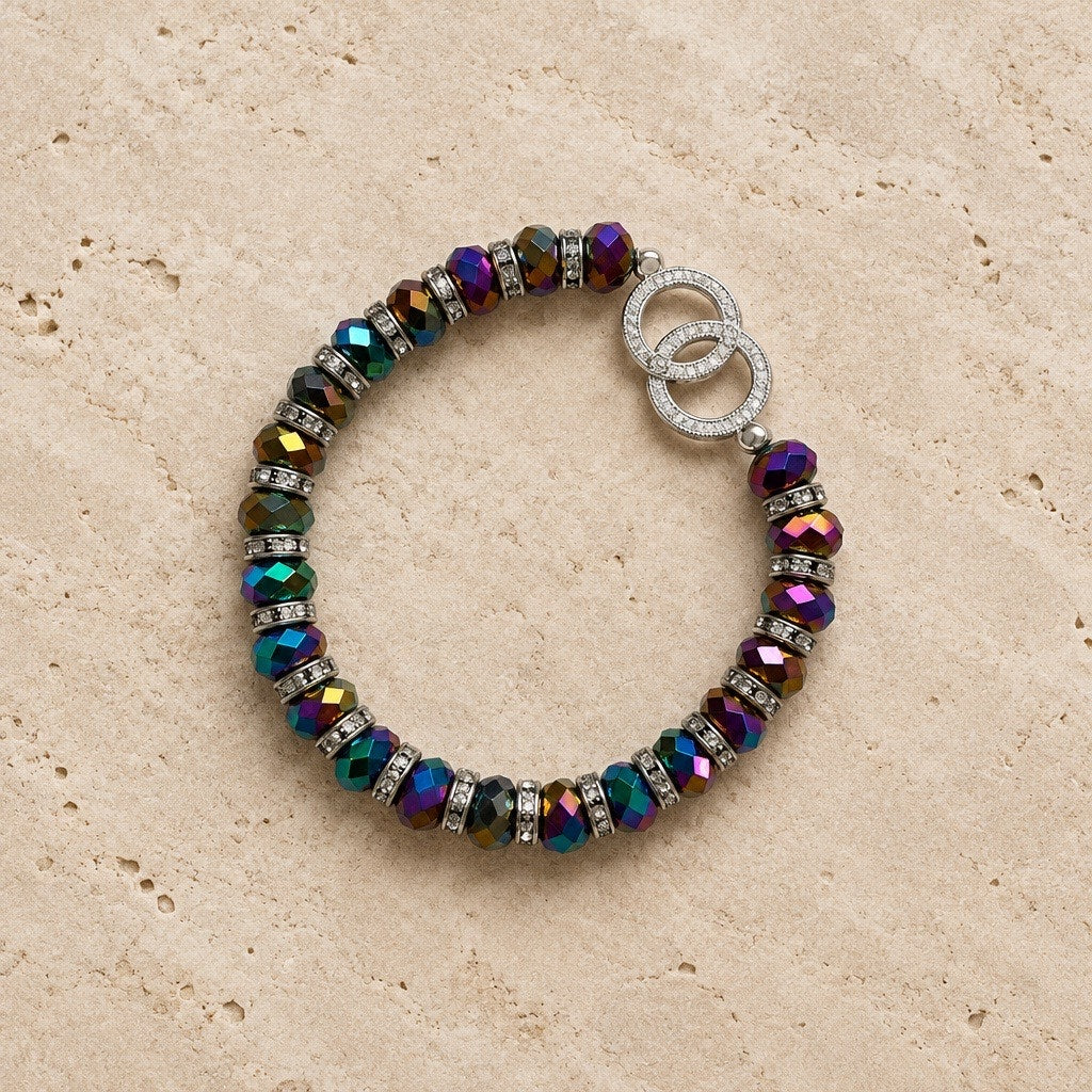 Iridescent Chrome Glass Bracelet