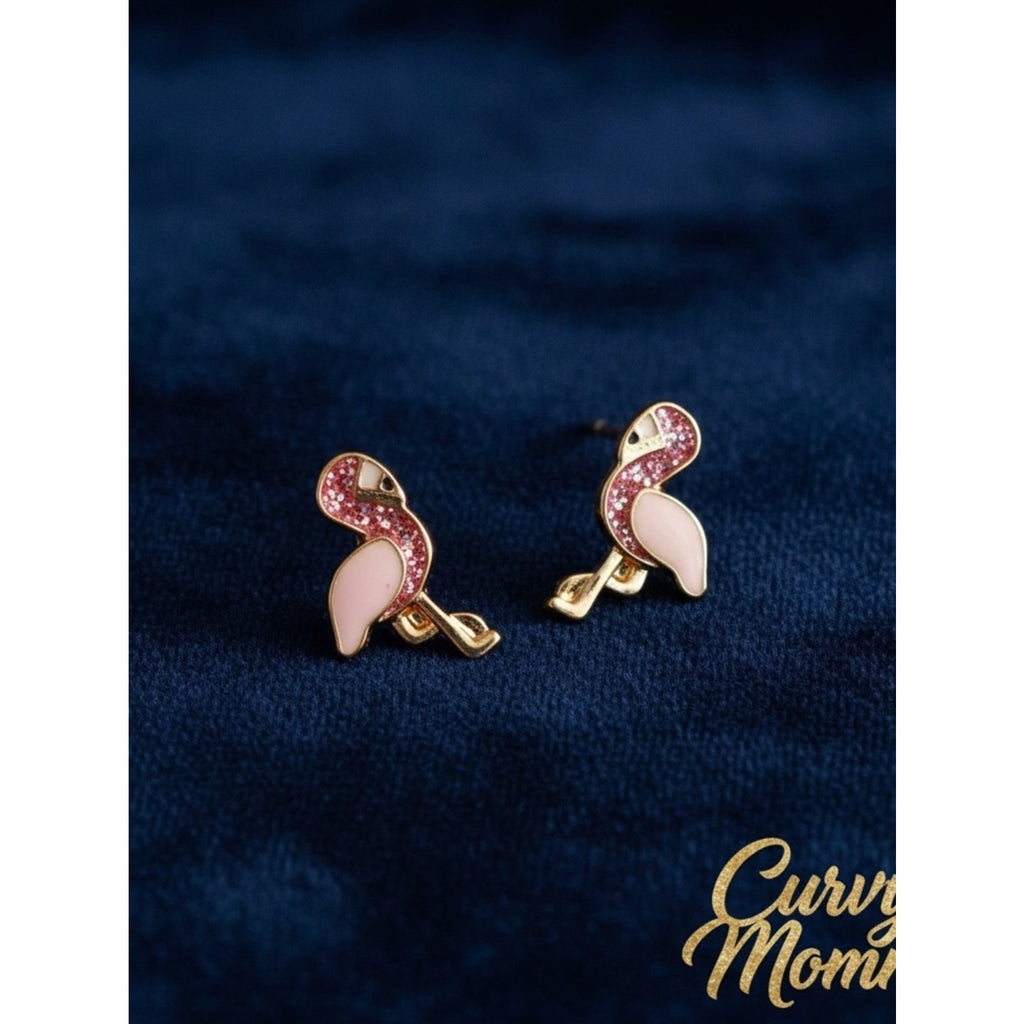 Flamingo Enamel Stud Earrings