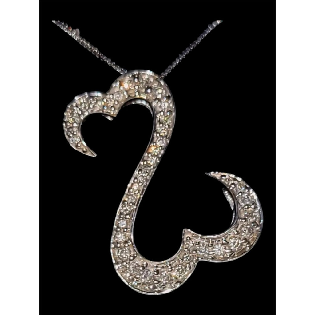 Jane Seymour 14KT White Gold Hearts Diamond Pendant - about 2 carat diamonds