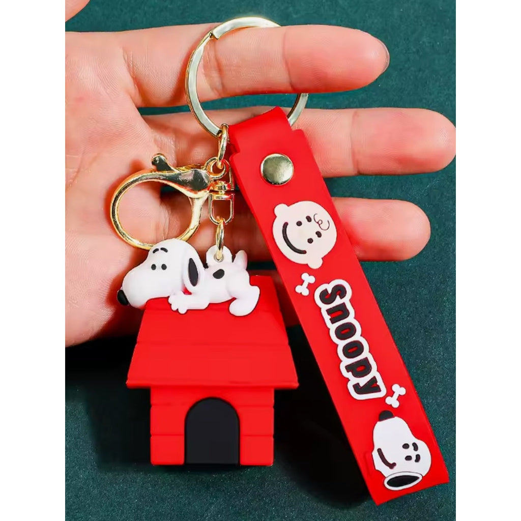 Snoopy Red Doghouse Keychain with Strap
