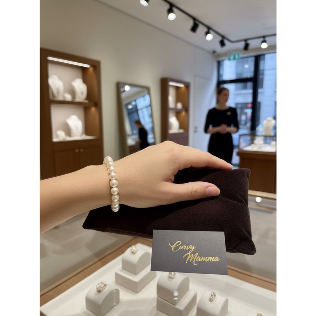 New beautiful Classic Ivory Pearl Stretch Bracelet - Women's Jewelry
