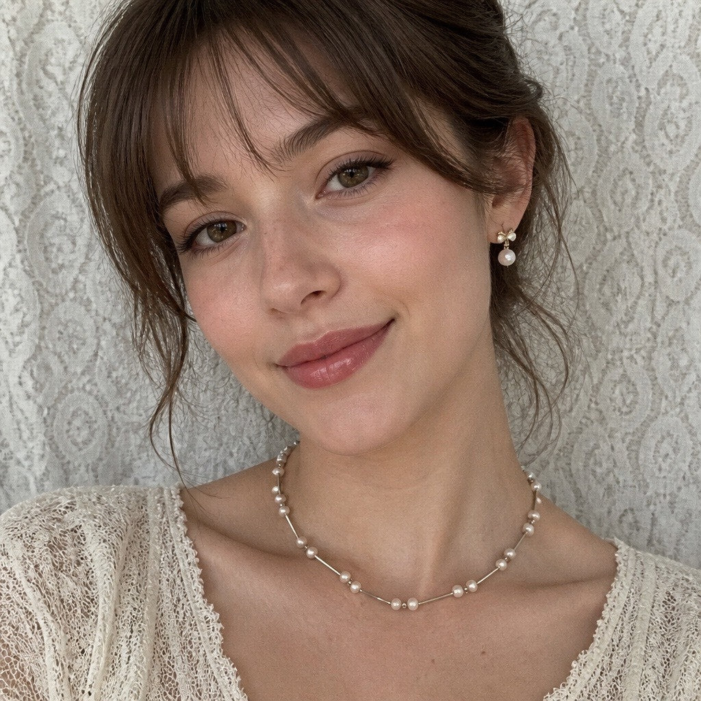 The Lumina Station Collection: Pearl Bar-Link Trousseau & Dual Earring Suite