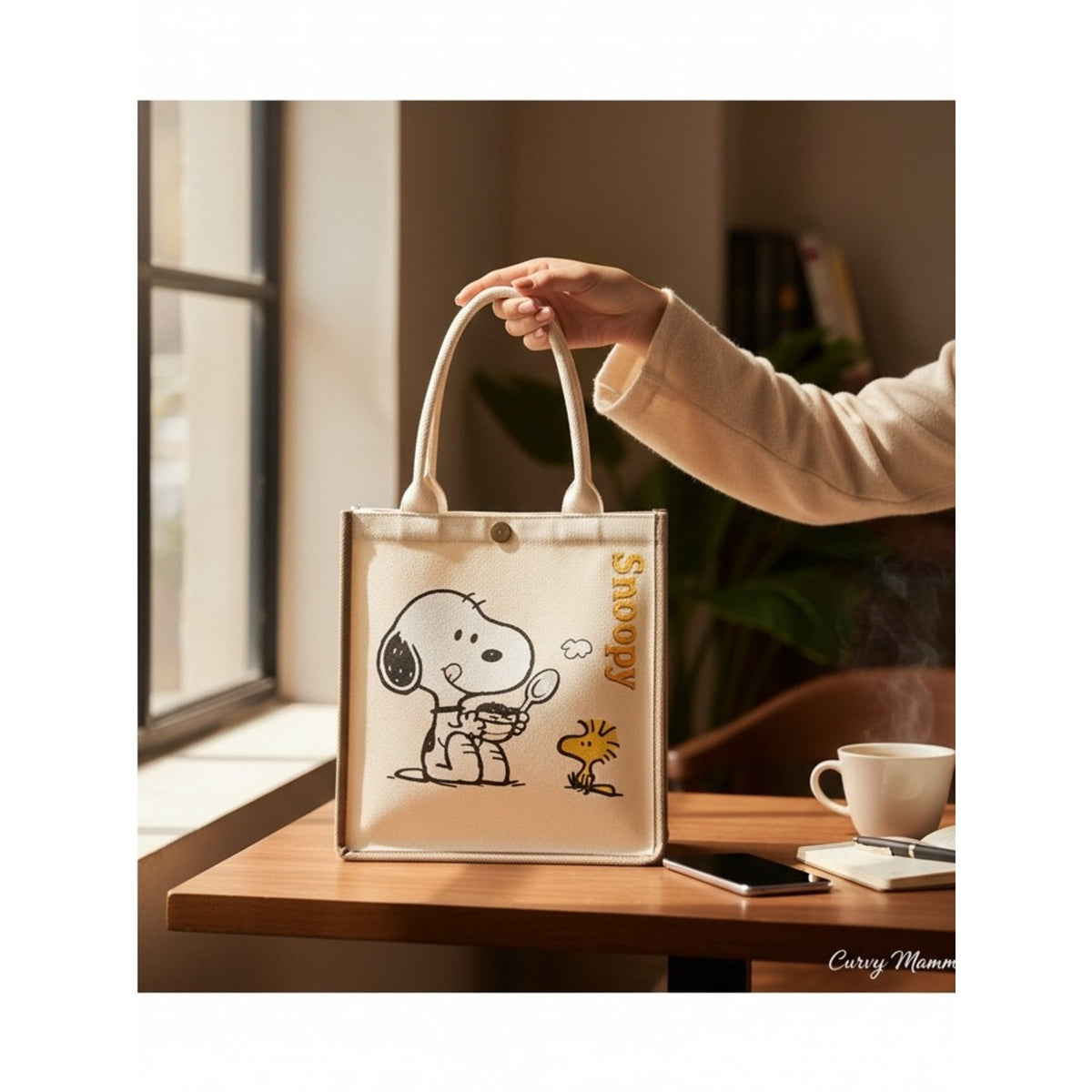 Hand crafted Snoopy Canvas Tote Bag -EXCELLENT QUALITY
