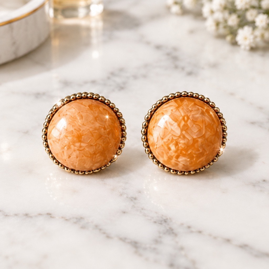 Tuscan Sun Faceted Peach Agate-Style 3 Piece Set
