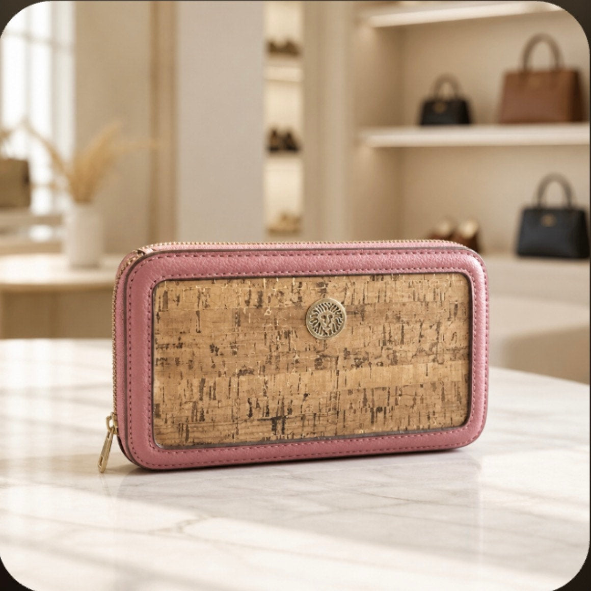 Anne Klein Pink Cork Crossbody Bag