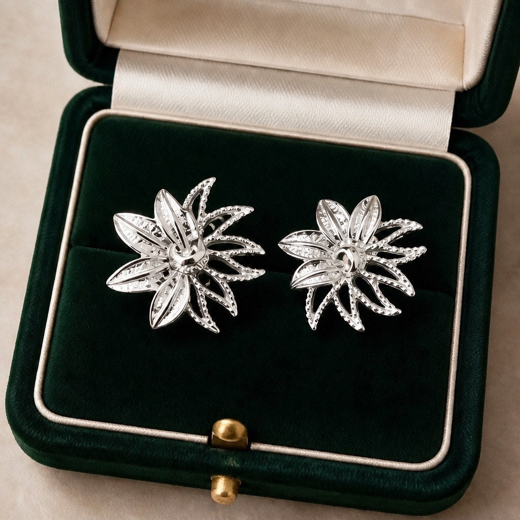 intage Signed Sarah Coventry Silver Filigree Comfort Earrings