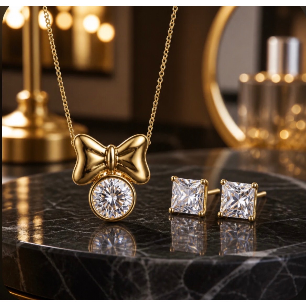 Swarovski 4 k Necklance/Earrings Set‎
