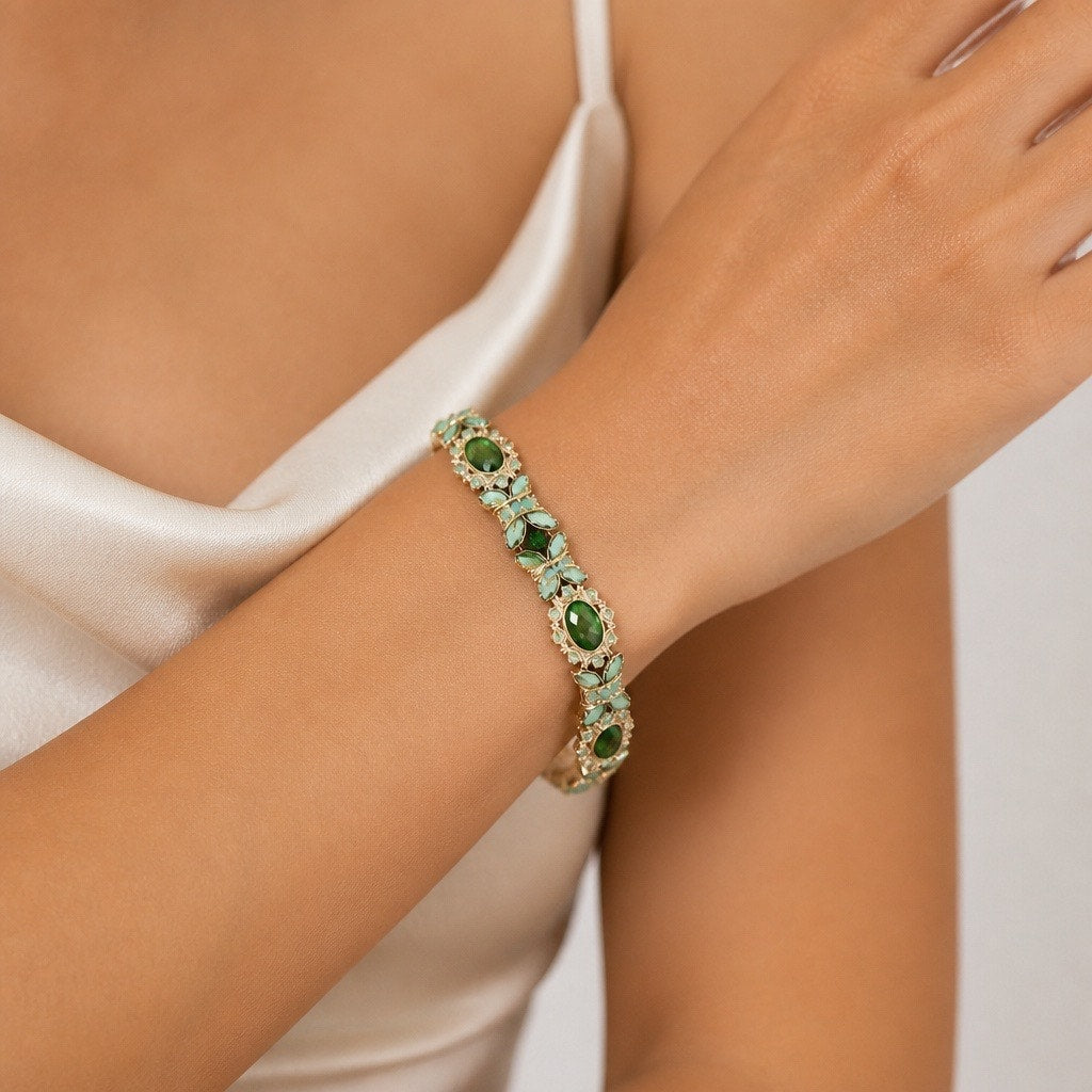 The Emerald Lattice Tennis Bracelet