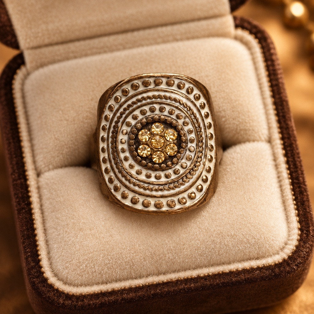 Vintage-The Moroccan Mosaic Shield Ring