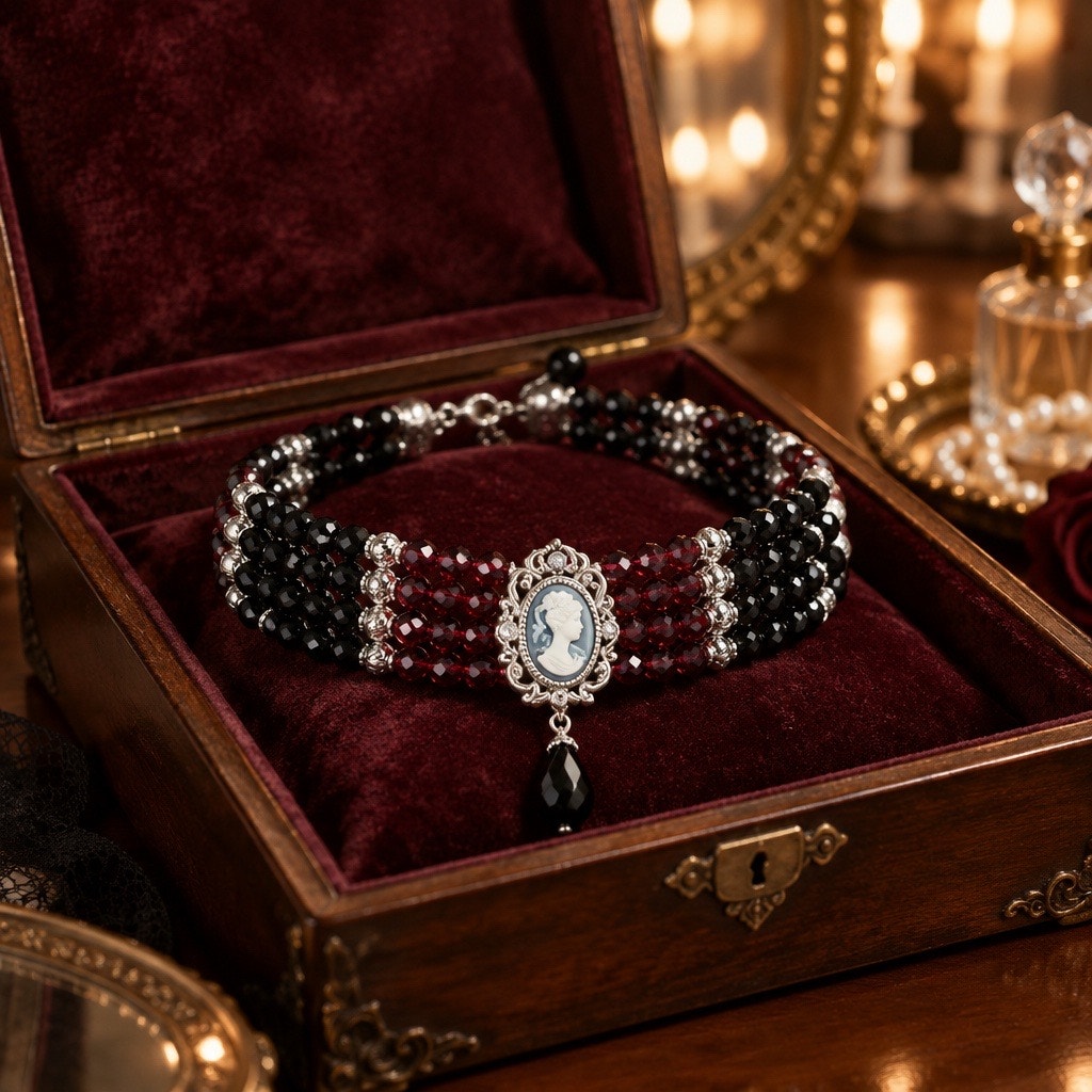 Vintage Crimson Countess Choker