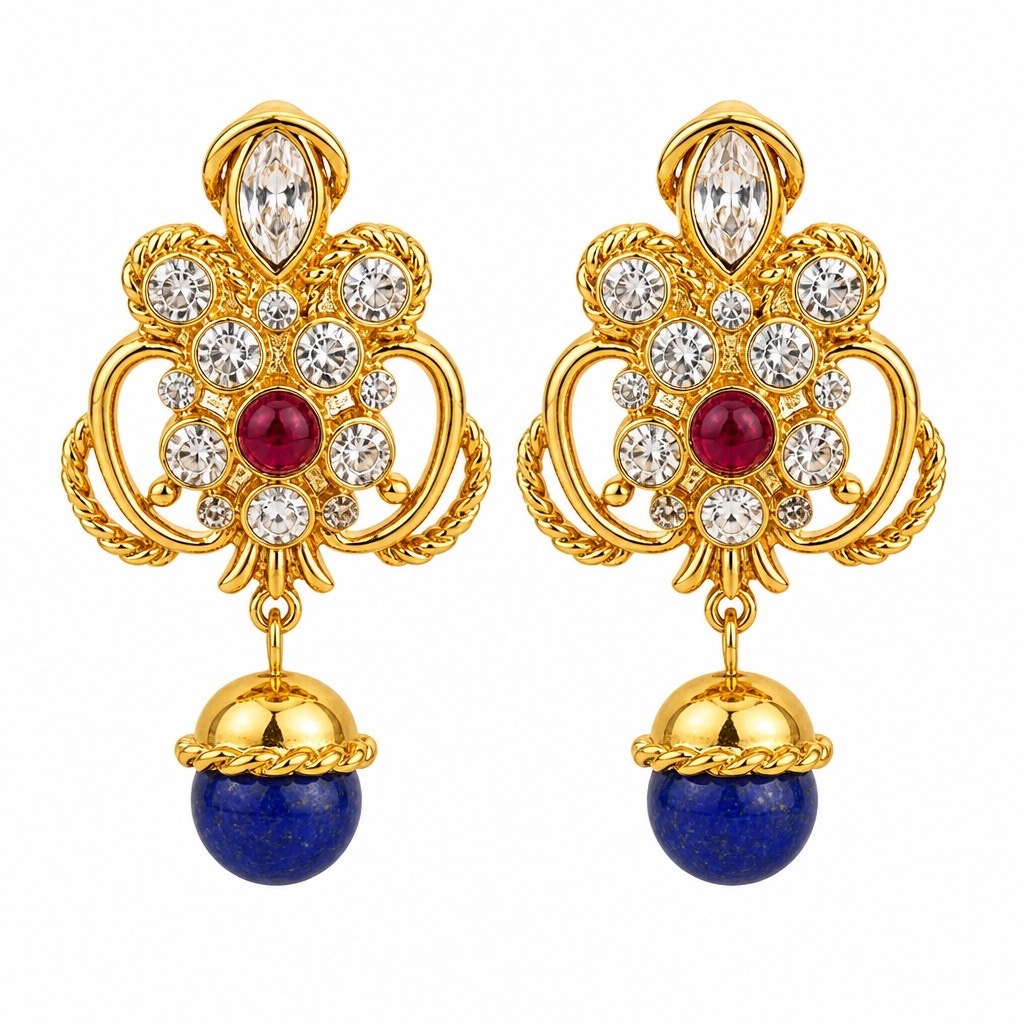 ✨ Vintage 1980s Monet Byzantine Statement Drop Earrings ✨