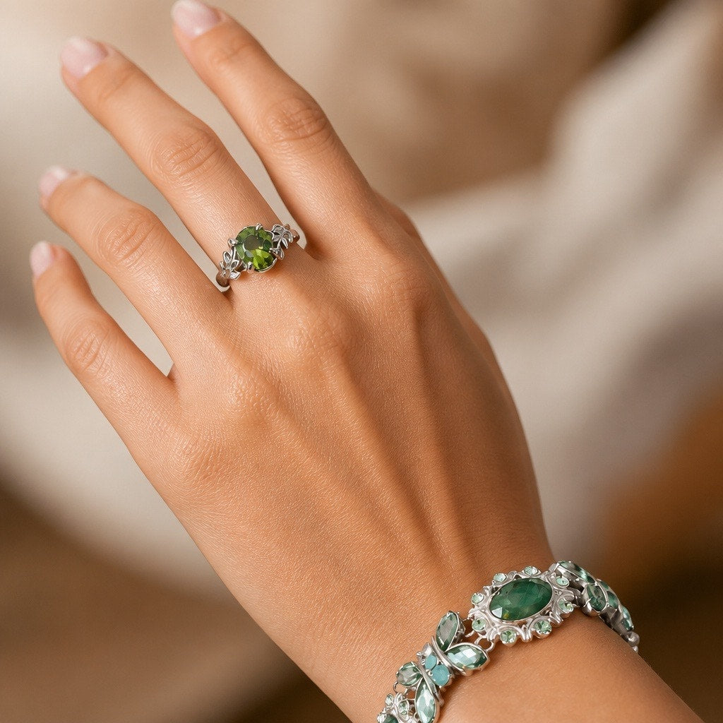 The Emerald Lattice Tennis Bracelet
