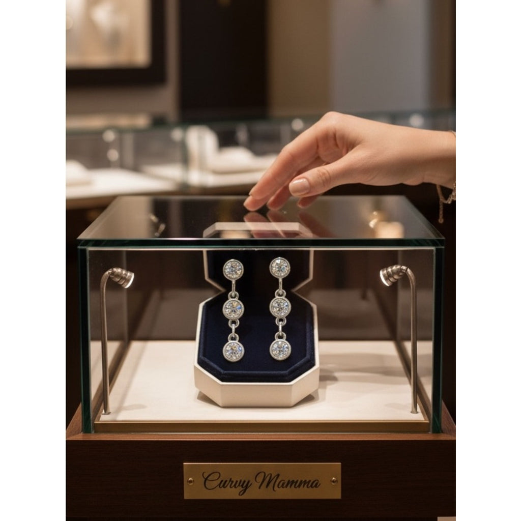 925  Silver Moissanite Mini Drop Earrings