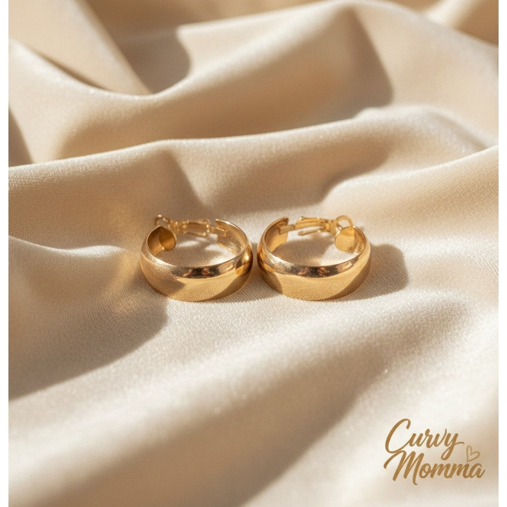 Vintage Gold Plated  Hoop Earrings