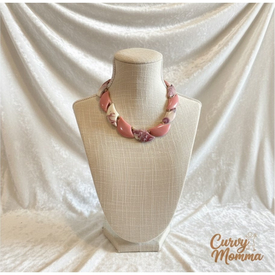 The Sophia Marbled Mauve Substantial Necklace