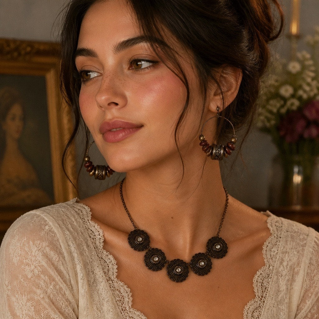 Captivating Vintage Boho Medallion Necklace Curated LOT (3-Piece Collection)